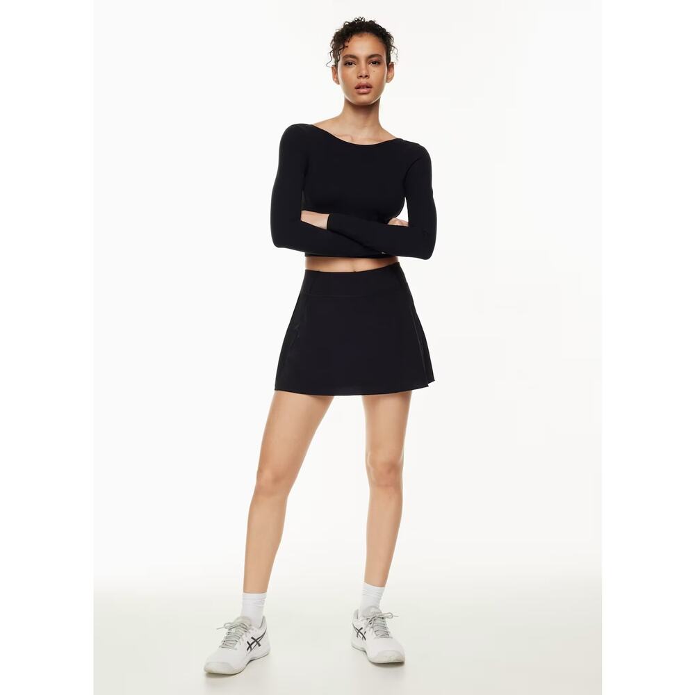 TNA Aritzia TnaMOVE Serve Micro Tennis Skirt Black Size M NWOT | Retail $68
